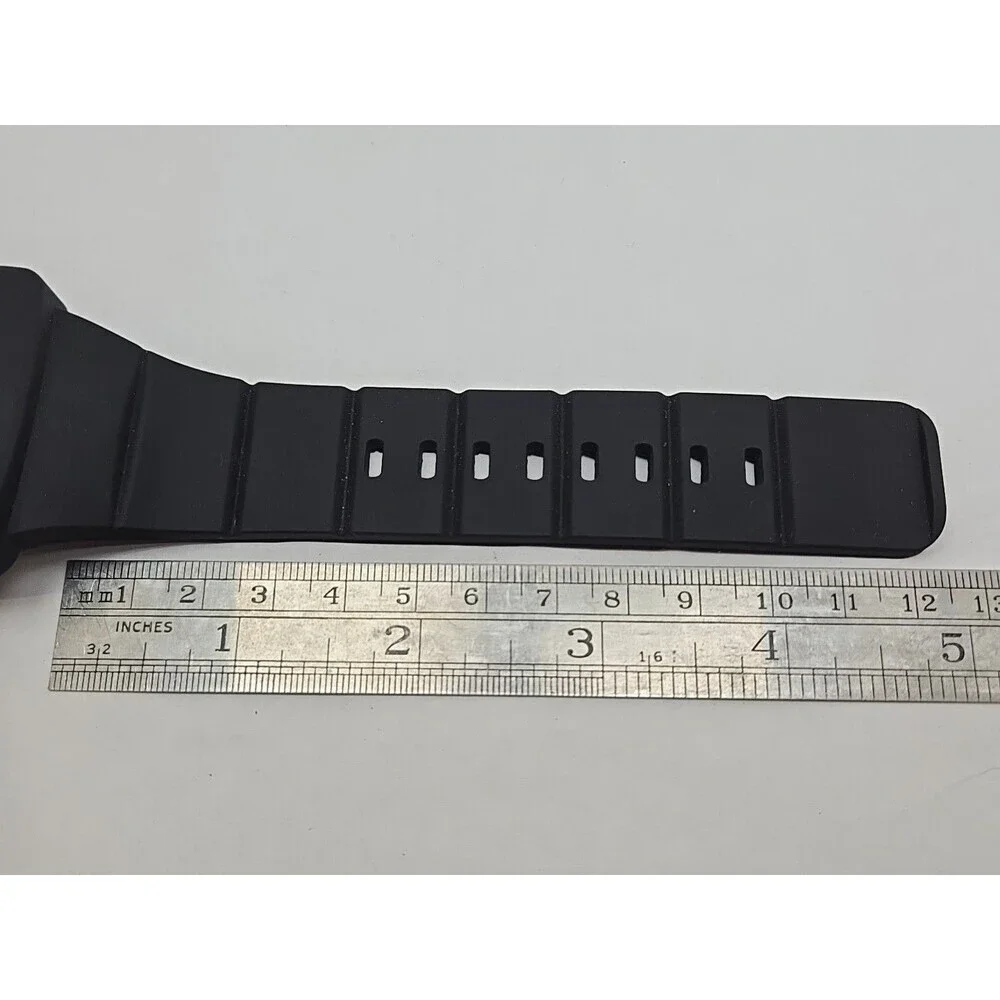 Sapient Timeless Black Silicone 46mm Day Date Quartz Watch New Battery Mens